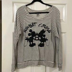 Disney cruise line striped soft boatneck sweater xl